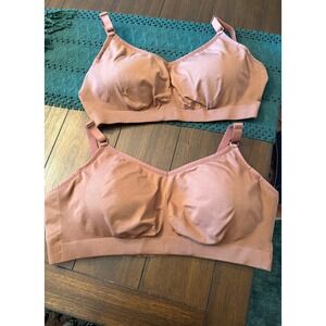 Knix Revolution Wireless Bra Set of 2 Tan Rose XXXXL 4XL Seamless Comfort